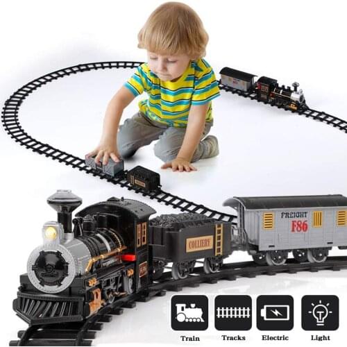 Train Model Battery Powered Carriages Extra-Long Railway Removable Orbit Boy Gift Toys For Children