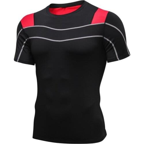Mens T-shirt quick-drying Clothes high-elastic tight-fitting Sports short-sleeved T-shirt Sports Top For Running Fitness Exerci