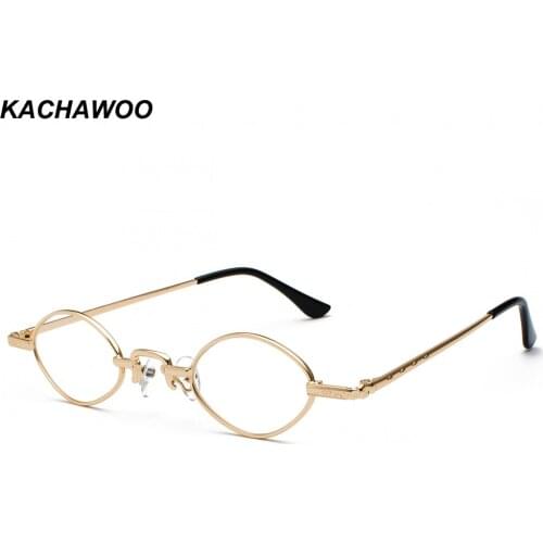 Kachawoo small oval clear lens eye glasses frame men design metal vintage nerd glasses women 2019 unisex gold black
