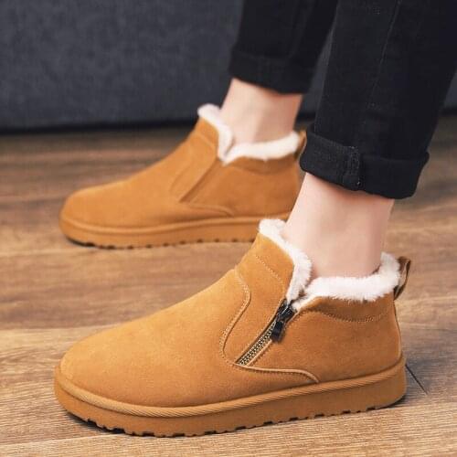 Winter Boots Men Waterproof Ankle Boots Men Casual Shoes Warm Plush Sneakers Men Round Toe Short Botas Hombre O5-41