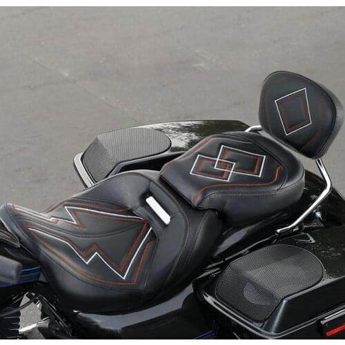 Motorcycle Two-up Front Rear Seat Backrest Pad For Harley Touring Street Glide FLHX FLHR FLTRXSE 2009-2021