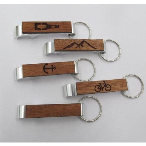 New Wooden Portable Beer Bottle Opener Keychain Bank Anchor Bike Openers Key Ring Best Wedding Party Favor Gifts