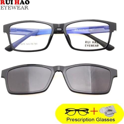 Rui Hao Eyewear Prescription Eyeglasses Rectanglen Glasses Frame Fill Resin Lenses Myopia Reading Hyperopia Progressive Glasses