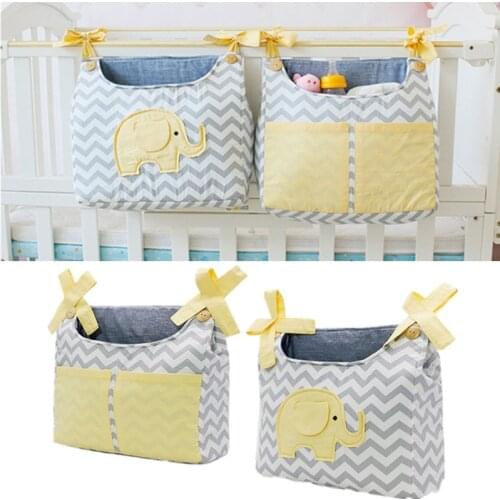 2 Pcs Portable Baby Diaper Storage Bag Newborn Baby Crib Lace-up Hanging Organizer Cot Care Essentials Diaper Bag Pocket Pouch