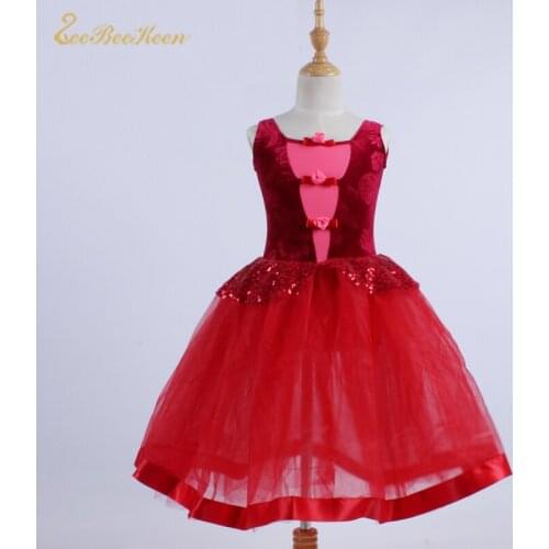 Girls Professional Ballet Tutu Dress Sleveless New year Party Costume Stage Show Ballet Dance Dress For Kids Ballerina Clothes