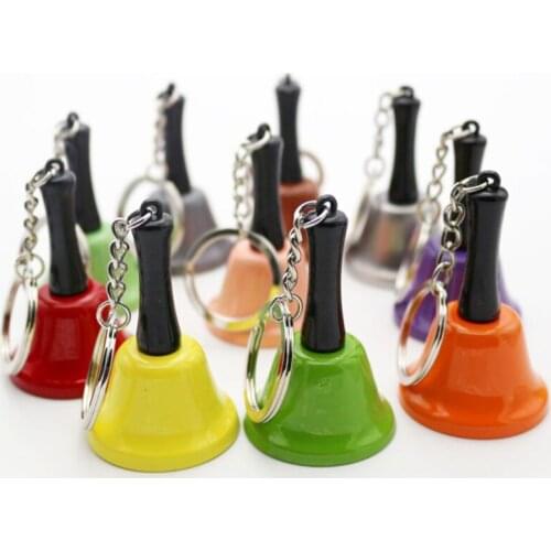 1PCS 39mm Christmas Hand Bell Keychain Santa Claus Jingle Bells Keychain
