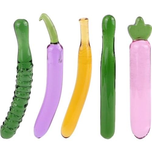 Pyrex Glass Dildo for Women Masturbation Sex Toy Fruit Vegetable Artificial Penis Anal Plug Sex Toy Tune Gays Sex Product