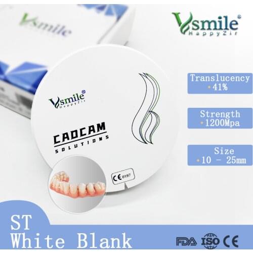 HappyZir Super High Translucency Dental Zirconia Discs CadCam White Block Zirconium Dioxide For Dental Laboratory Framwork