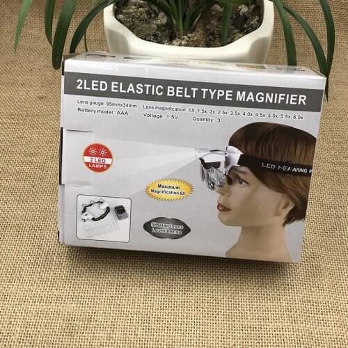 LED Head-mounted Reading Magnifying Glass 5 Kinds of Lens High-definition Multiple Lens Clock Repair Magnifying Glass