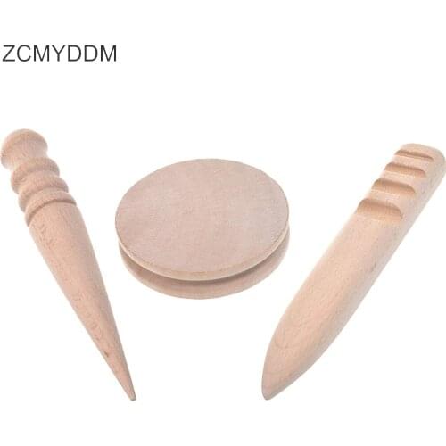 ZCMYDDM Leathercraft Edge Trimmer Polishing Tool for Milling Leather Multi-Size Round Wood Stick DIY Leathercraft Tool Sets