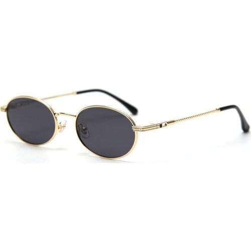 Veshion Retro Oval Glasses Men Polarized Uv400 High Quality Gold Small Sunglasses Women Metal 2021 Yellow Red Hot-selling