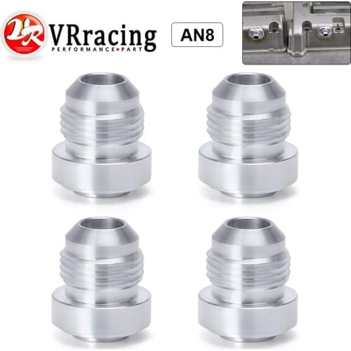 VR - 4PCS/PACK Top Quality Aluminum AN8 -AN Straight Male Weld Fitting Adapter Weld Bung Nitrous Hose Fitting Silver SL617-7208