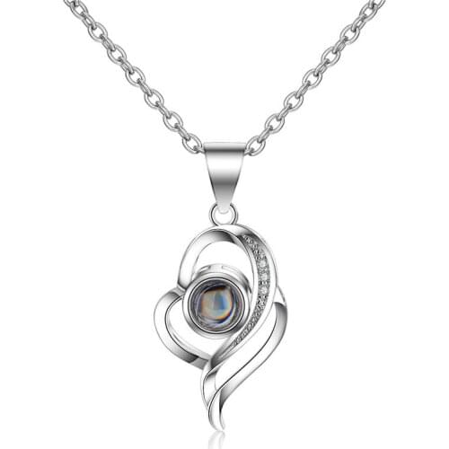 Vintage Lady 925 Sterling Silver Necklace For Women Jewelry Charm Zircon Heart Pendant Necklace Female Choker Accessories Lady