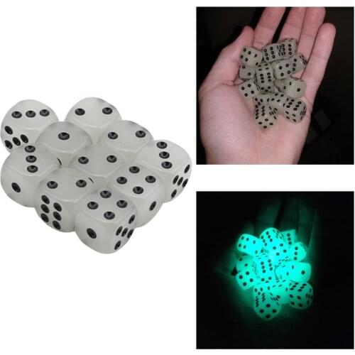 10PCS New 6 Side Dice Luminous Dice Cubes Fun Night Bar Entertainment Table Gaming Accessories Dices Night Lighting Digital Dice
