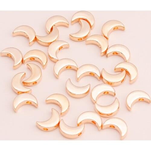 100pcs 15x7mm Small Gold Color Alloy Moon Charms for Making Pendants Jewelry DIY Necklaces Bracelets