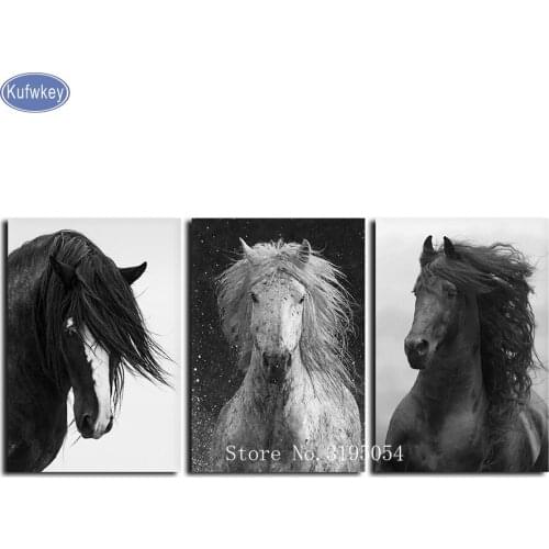 3pcs 5D Diy Diamond Painting Cross Stitch Handmade Diamond Embroidery horse Rhinestones Diamond Mosaic Deer Animals Home decor