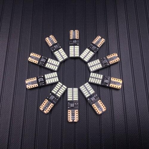 No polarity Canbus Error Free T10 bulbs with 4014 SMD 24 led Interior Light 194 168 W5W LAMP white NO OBC ERROR Amber Red