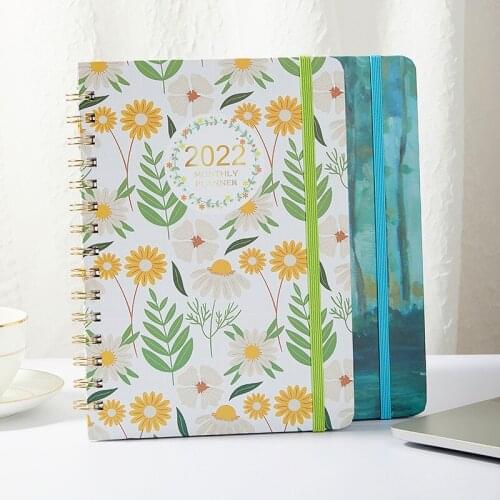 2022 A5 Schedule Book Coil Day Planning Notebook Help Stationery Record Notepad Planner Student Daily School Office Agenda