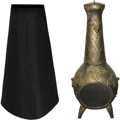 Patio Chiminea Cover 600D PVC Waterproof Rain UV Sun Protective Case Black Chiminea Pouch Organizer Bags For Outdoor Garden
