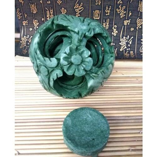 Wonderful series Puzzle Ball Sphere interlink overlap 5 Layers Ball green Jade mystical Sphere