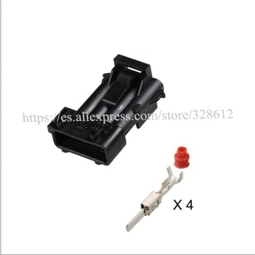 DJ7041KB-3.5-11 car wire male cable Waterproof sheath 4 pin connector automotive Plug socket include terminal and seal 144998-5