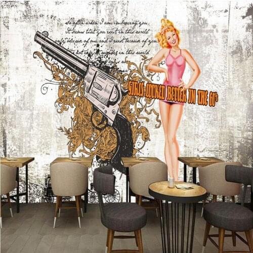 Drop Shipping Custom Photo Wallpaper Retro Nostalgic Cement Wall Monroe Mural Bar KTV Background Wallpaper Bedroom Hotel Mural