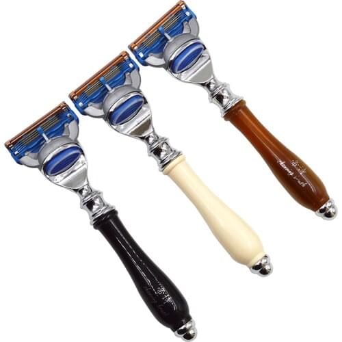DSCOSMETIC craft resin handle 5 layers razor blade for man safety shaving razor