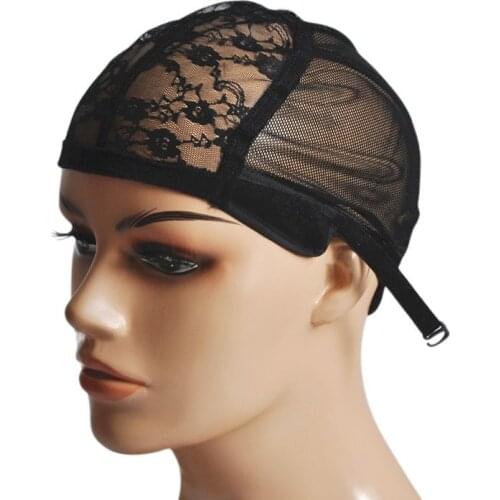 Brown/Black Weaving Hair Net Adjustable Wig Caps For Making Wigs Quality Lace For Wig Making Materials