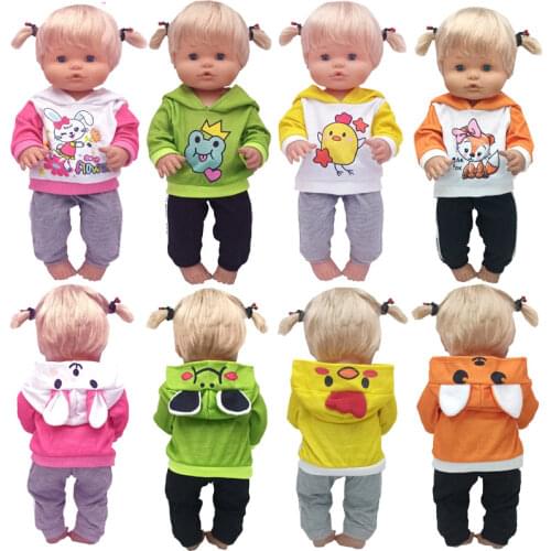 40cm Nenuco Doll Clothes Ropa Y Su Hermanita 17" Baby Dolls Cartoon Coat Girls Birthday Gifts