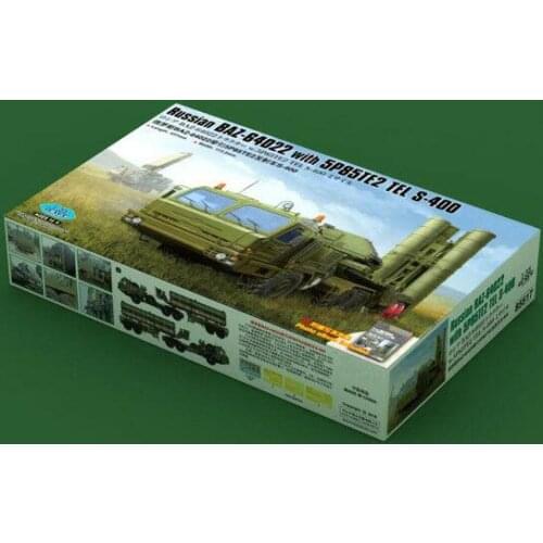 Hobbyboss model 1/35 85517 Model Kit Russian BAZ-64022 with 5P85TE2 TEL S-400 plastic model