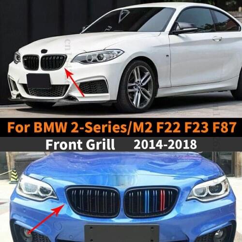 Tuning Modified kidney Front Grille Racing Grill Decoration Replacement For BMW 2 Series M2 F22 F23 F87 2014 2015 2016 2017 2018