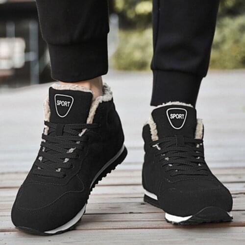 Men Winter Snow Boots Fleece Lined Warm Ankle Booties Non-slip Shoes Sport Sneakers FK88