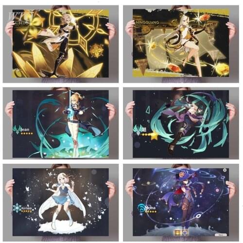 Genshin Impact Game Poster Anime Posters Canvas Painting Wall Decor Wall Art Picture for Living Room Decor Home Decor