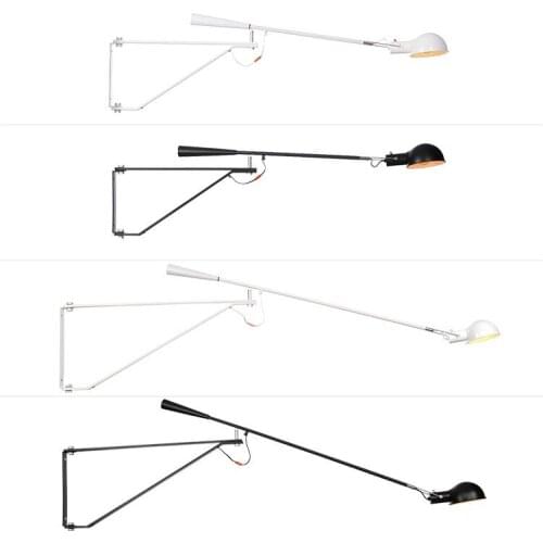 Simple living room long arm studio North Europe bedroom bedside lamp modern rocker industrial reading wall lamp