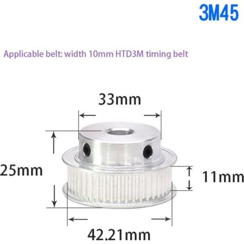 1Pcs BF-type 45 Teeth 3M Timing Belt Pulley Slot Width 11mm/16mm Bore 6mm-25mm For 10mm/15mm Belt CNC Machine/Step Motor
