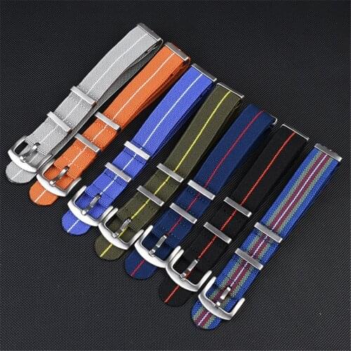20mm 22mm NATO ZULU Elastic Nylon Watch Strap Men Military Wrist Band French Troops Parachute Bag Watchband Bracelet Accessories
