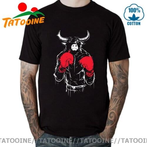 Tatooine Cool RAGING MMA BULL Boxer Lover T-shirt Fashion Design Men Black T Shirt Cotton Tee Fighter Short Sleeve Birthday Gift