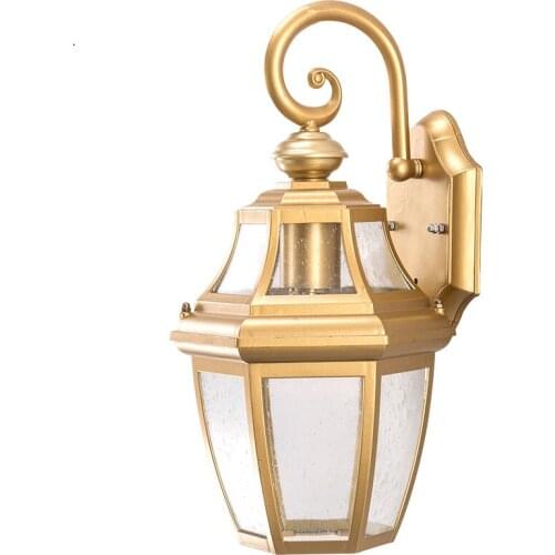 Outdoor wall lamp waterproof country stairs aisle corridor living room background wall courtyard imitation copper outdoor