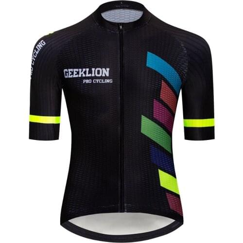 Geeklion Cycling Jersey High Elasticity Bike Wear Racing Fit Road Bike Wear Fluorescent Laser Cut MTB Clothing