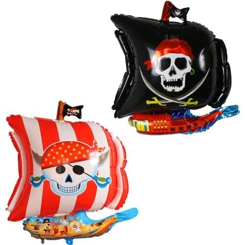 Tramp Pirate Ship Balloons Aluminum Foil Ballon Halloween Children Birthday Party Decoration Balloon Baby Shower Kids Toy Globos