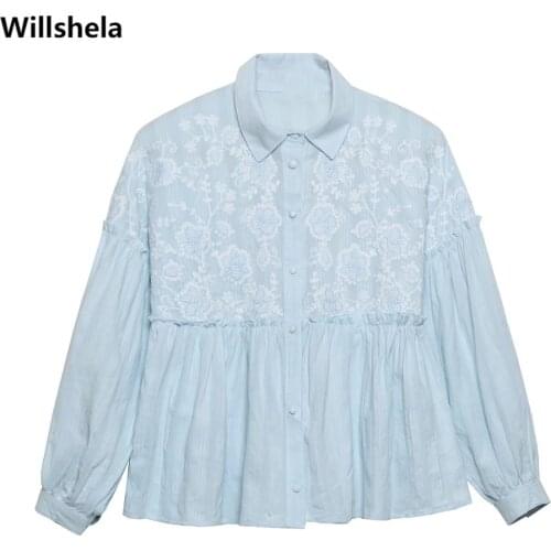 Женские короткие рубашки Willshela China At AliExpress
