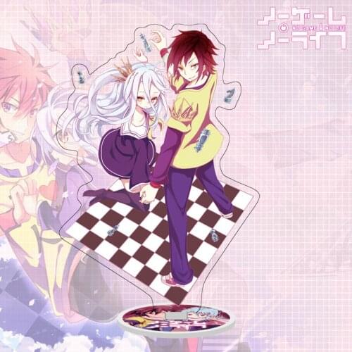 Japan Manga No Game No Life Figures Standing Sign Decoration Transparent Double Sided Cartoon Print Acrylic Model Plate Keychain