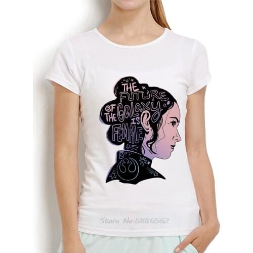 Female Is Future Of Galaxy Funny T Shirt Women New White Casual Femme Girl Rey Kawaii Feminist Streetwear Tshirt Short Sleeve