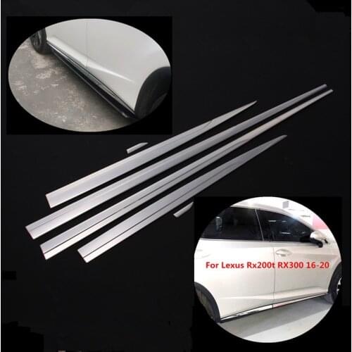 Car Body Protection Strip Stainless Steel Door Sill Anti Collision Decoration Bright Stickers for Lexus Rx200t RX300 16-20