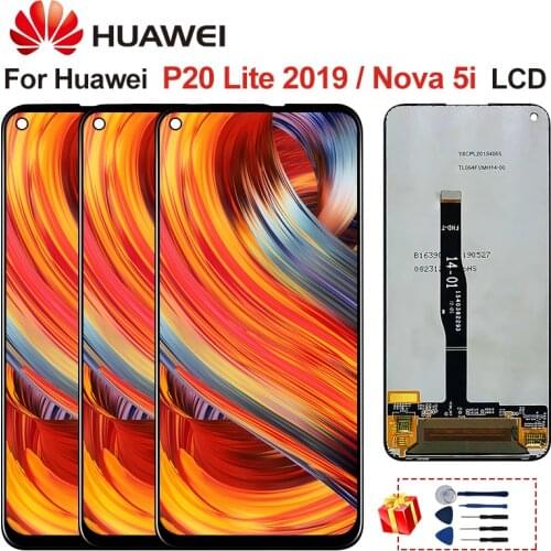 6.4" For Huawei Nova 5i LCD Display Touch Screen Assembly Parts For Huawei P20 LITE 2019 Display GLK-LX1 GLK-LX2 GLK-LX3 LCD