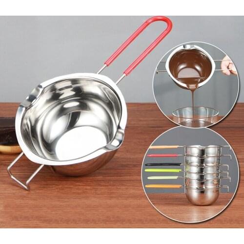 1/2PCS Chocolate Butter Wax Melting Pot Long Handle Stainless Steel Soaps Making DIY Aromatherapy Cooking Accessories