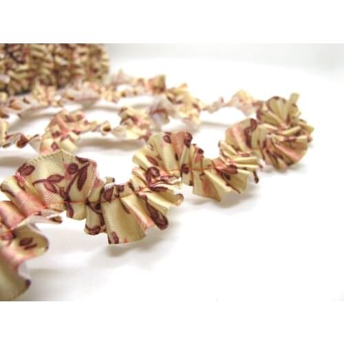 1 Inch Fuchsia Polyester Satin Floral Pleated Trim|Ruffled Ribbon|Wavy Satin Ric Rac Trim|Retro Handmade Supplies|Pillow Case