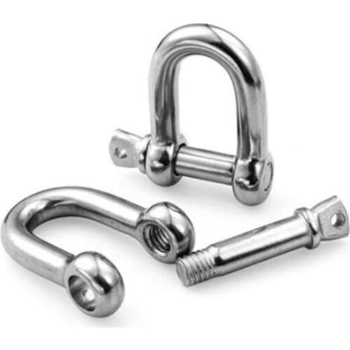 1pcs M4 M5 M6 M8 M10 M12 Stainless Steel 304 D-type Dee Shackle Antirust D Shackle Clasp Hooks Boat Rigging Hardware Dee 1pcs M
