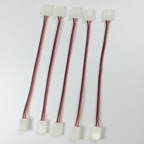 100pcs/lot 8mm 2 pin led strip connector 3528 led extension cable wire accessories both end with connector