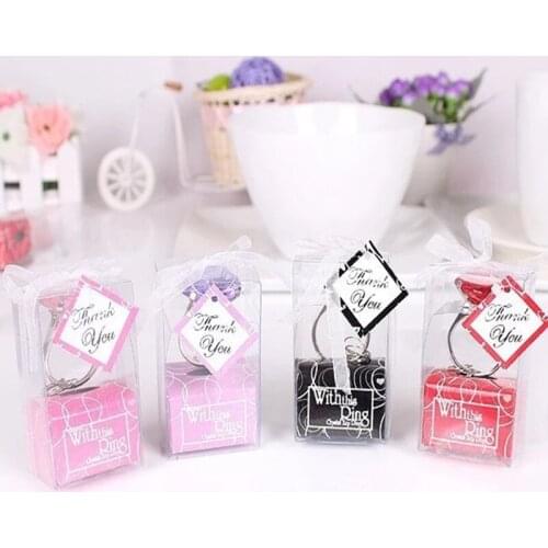 20 pcs Diamond ring shape keychain Key accessories home party Favors Wedding Gifts For Guests wedding souvenirs Wedding present